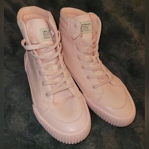 Levi's Womens Olivia Df Blush Mono Pink Retro Inspired Canvas High Tops Sz US 9